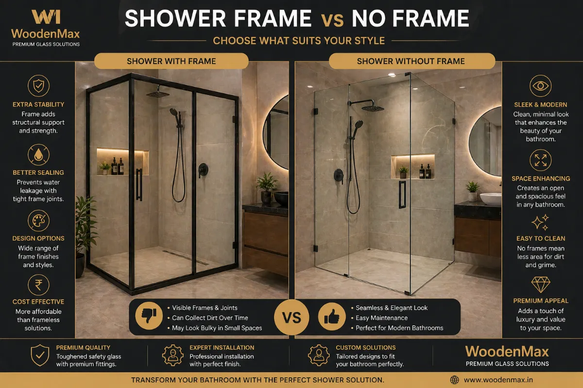 Framed vs frameless shower